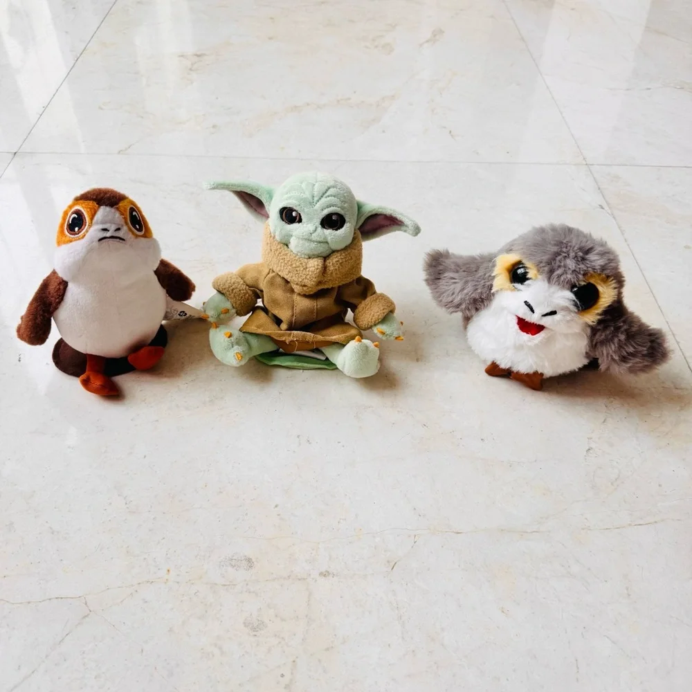 Star Wars Magnetic shoulder Plush Toy Set Porg Grogu